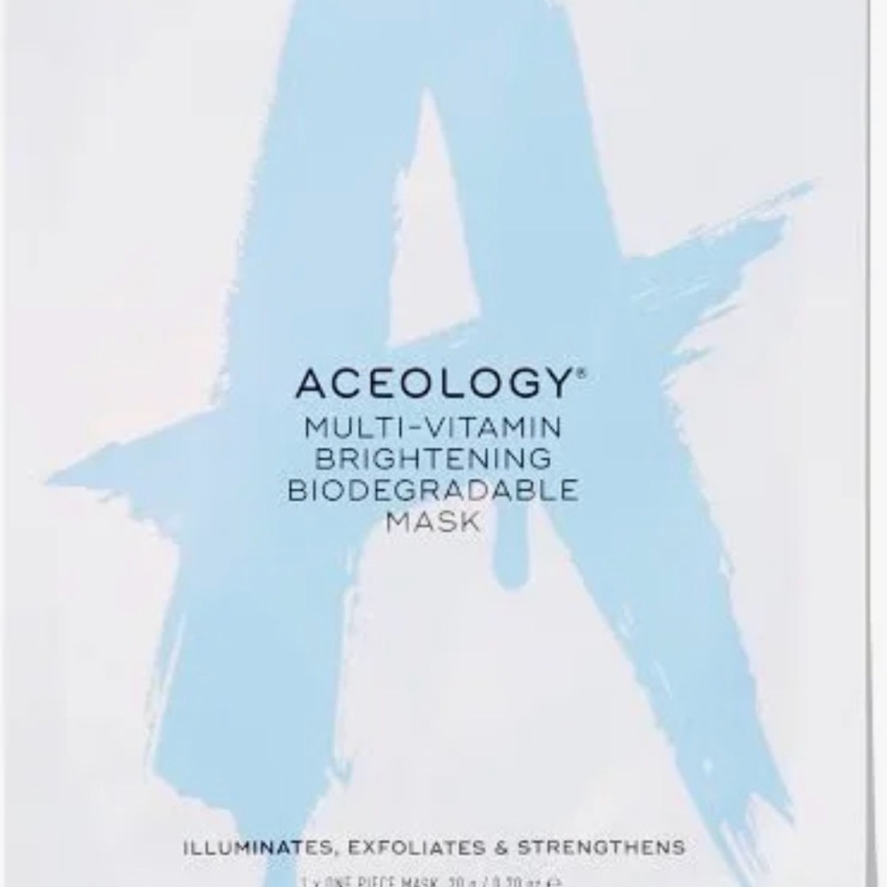 Aceology Multi‑Vitamin Brightening Biodegradable Mask — Light Blue